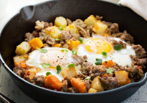 Herzhafte Alpenküche mit Erdäpfeln und Blutwurst: Blunzengröstl I Oberösterreich